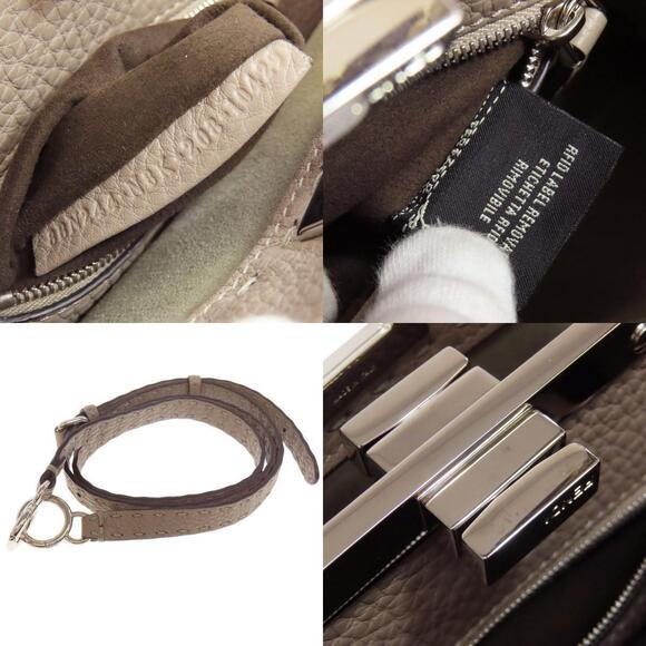 Fendi Peekaboo Selleria Handbag Calfskin Python Leather